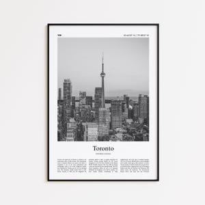 Toronto Black and White Print, Toronto Photo Poster, Toronto Travel Poster Gift, Ontario, Canada Wall Art Print, Minimal Home Decor Print