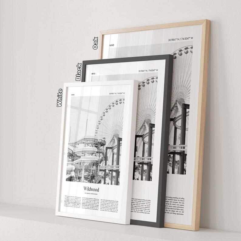 Wildwood Black and White Print, Wildwood Photo Poster, Wildwood Travel Poster Gift, New Jersey, United States, USA Wall Art Print image 7