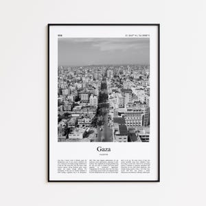 Gaza Black and White Print, Gaza Photo Poster, Gaza Travel Poster Gift, Palestine Wall Art Print, Minimal Home Decor Print