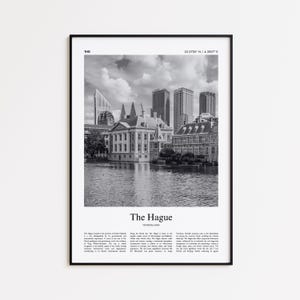 The Hague Black and White Print, The Hague Photo Poster, The Hague Travel Poster Gift, Netherlands Wall Art Print, Minimal Home Decor Print