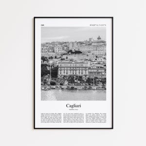 Cagliari Black and White Print, Cagliari Photo Poster, Cagliari Travel Poster Gift, Sardinia, Italy Wall Art Print, Minimal Home Decor Print