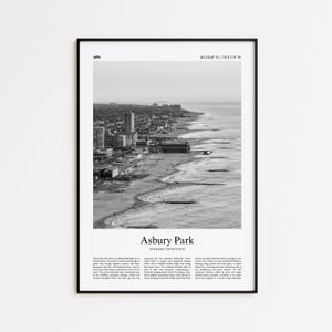 Asbury Park zwart-wit print, Asbury Park fotoposter, Asbury Park reizen poster cadeau, New Jersey, Verenigde Staten, VS Wall Art Print