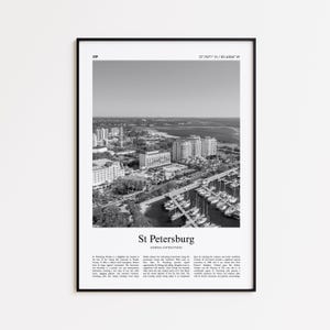 St Petersburg Black and White Print, St Petersburg Photo Poster, St Petersburg Travel Poster Gift, Florida, United States, USA