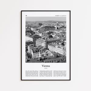 Impressão em preto e branco de Viena, pôster fotográfico de Viena, pôster de viagem de Viena para presente, impressão de arte de parede da Áustria, impressão minimalista para decoração de casa