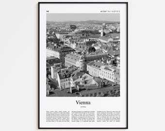 Vienna Black and White Print, Vienna Photo Poster, Vienna Travel Poster Gift, Austria Wall Art Print, Minimal Home Decor Print