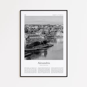 Alexandria Black and White Print, Alexandria Photo Poster, Alexandria Travel Poster Gift, Virginia, United States, USA Wall Art Print