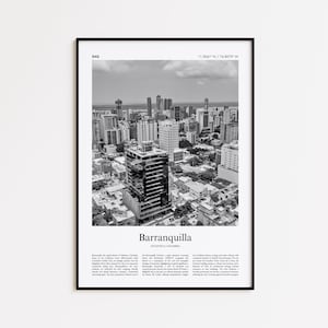 Barranquilla Black and White Print, Barranquilla Photo Poster, Barranquilla Travel Poster Gift, Atlántico, Colombia Wall Art Print