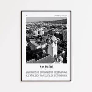 San Rafael Black and White Print, San Rafael Photo Poster, San Rafael Travel Poster Gift, California, United States, USA Wall Art Print