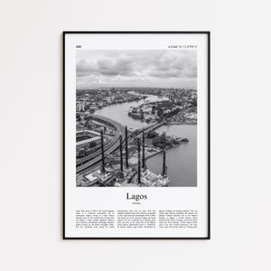 Lagos Black and White Print, Lagos Photo Poster, Lagos Travel Poster Gift, Nigeria Wall Art Print, Minimal Home Decor Print