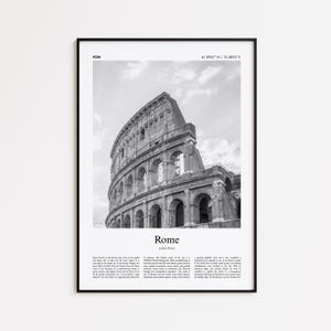 Rome Black and White Print, Rome Photo Poster, Rome Travel Poster Gift, Lazio, Italy Wall Art Print, Minimal Home Decor Print