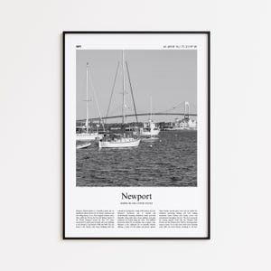Newport Black and White Print, Newport Photo Poster, Newport Travel Poster Gift, Rhode Island, United States, USA Wall Art Print