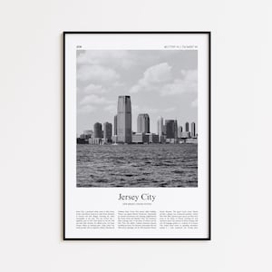 Jersey City Black and White Print, Jersey City Photo Poster, Jersey City Travel Poster Gift, New Jersey, United States, USA Wall Art Print