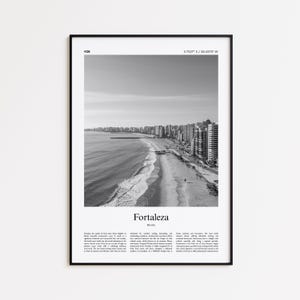 Fortaleza Black and White Print, Fortaleza Photo Poster, Fortaleza Travel Poster Gift, Brazil Wall Art Print, Minimal Home Decor Print