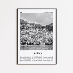 Kingstown Black and White Print, Kingstown Photo Poster, Kingstown Travel Poster Gift, Saint Vincent and the Grenadines Wall Art Print