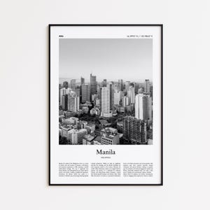 Manila Black and White Print, Manila Photo Poster, Manila Travel Poster Gift, Philippines Wall Art Print, Minimal Home Decor Print
