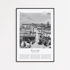 Knoxville Black and White Print, Knoxville Photo Poster, Knoxville Travel Poster Gift, Tennessee, United States, USA Wall Art Print
