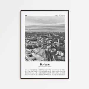 Bochum Black and White Print, Bochum Photo Poster, Bochum Travel Poster Gift, North Rhine-Westphalia, Germany Wall Art Print