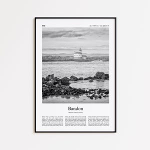 Bandon Black and White Print, Bandon Photo Poster, Bandon Travel Poster Gift, Oregon, United States, USA Wall Art Print, Modern Travel Print