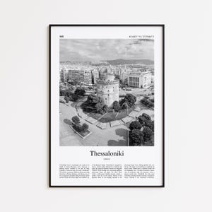 Thessaloniki Black and White Print, Thessaloniki Photo Poster, Thessaloniki Travel Poster Gift, Greece Wall Art Print, Modern Travel Print