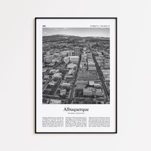 Albuquerque Black and White Print, Albuquerque Photo Poster, Albuquerque Travel Poster Gift, New Mexico, United States, USA Wall Art Print