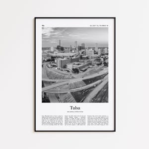 Tulsa Schwarzweiß Druck, Tulsa Foto Poster, Tulsa Reise Poster Geschenk, Oklahoma, USA, USA Wand Kunst, Moderner Reise Druck