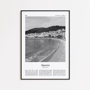 Ajaccio Black and White Print, Ajaccio Photo Poster, Ajaccio Travel Poster Gift, Corsica, France Wall Art Print, Minimal Home Decor Print