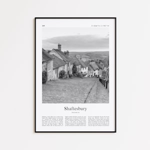 Shaftesbury Black and White Print, Shaftesbury Photo Poster, Shaftesbury Travel Poster Gift, United Kingdom Wall Art Print, Home Decor Gift