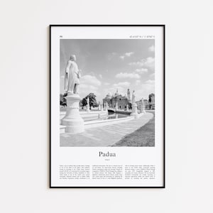 Padua Black and White Print, Padua Photo Poster, Padua Travel Poster Gift, Italy Wall Art Print, Minimal Home Decor Print