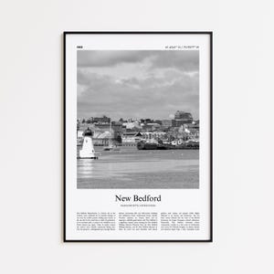 New Bedford Black and White Print, New Bedford Photo Poster, New Bedford Travel Poster Gift, Massachusetts, United States, USA