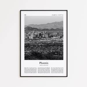 Phoenix Black and White Print, Phoenix Photo Poster, Phoenix Travel Poster Gift, Arizona, United States, USA Wall Art Print, Home Decor Gift