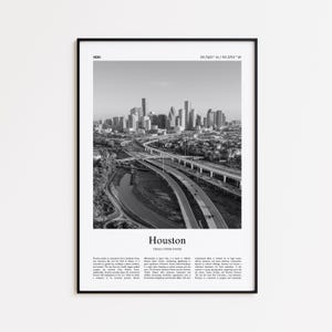 Houston Black and White Print, Houston Photo Poster, Houston Travel Poster Gift, Texas, United States, USA Wall Art Print, Home Decor Gift