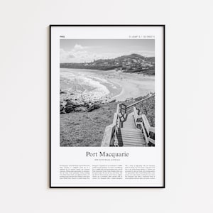 Port Macquarie schwarz weiß Druck, Port Macquarie Foto Poster, Port Macquarie Reise Poster Geschenk, New South Wales, Australien