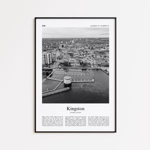 Kingston Black and White Print, Kingston Photo Poster, Kingston Travel Poster Gift, Ontario, Canada Wall Art Print, Minimal Home Decor Print