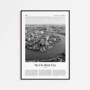 Ho Chi Minh City Black and White Print, Ho Chi Minh City Photo Poster, Ho Chi Minh City Travel Poster Gift, Vietnam Wall Art Print