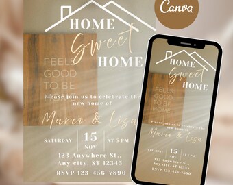 Home Sweet Home Housewarming Invitation Animated Video Template Editable in Canva