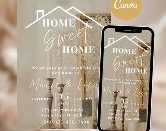 Home Sweet Home Housewarming Invitation Animated Video Template Editable in Canva