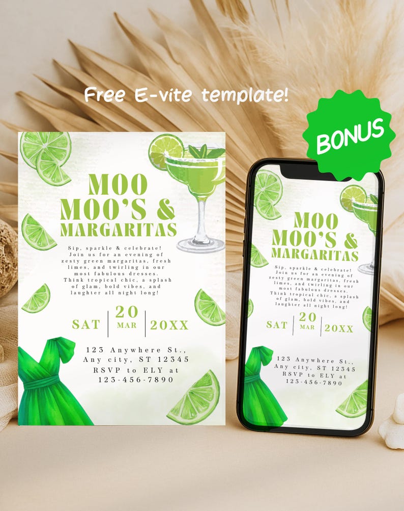 Lime Invitation Background Green Lime Girls Night Invitation Digital Template Editable in Canva ...
