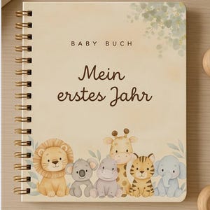 Baby Diary My First Year Baby Book Template Jungle Design Diary Baby Editable Babybook First Year