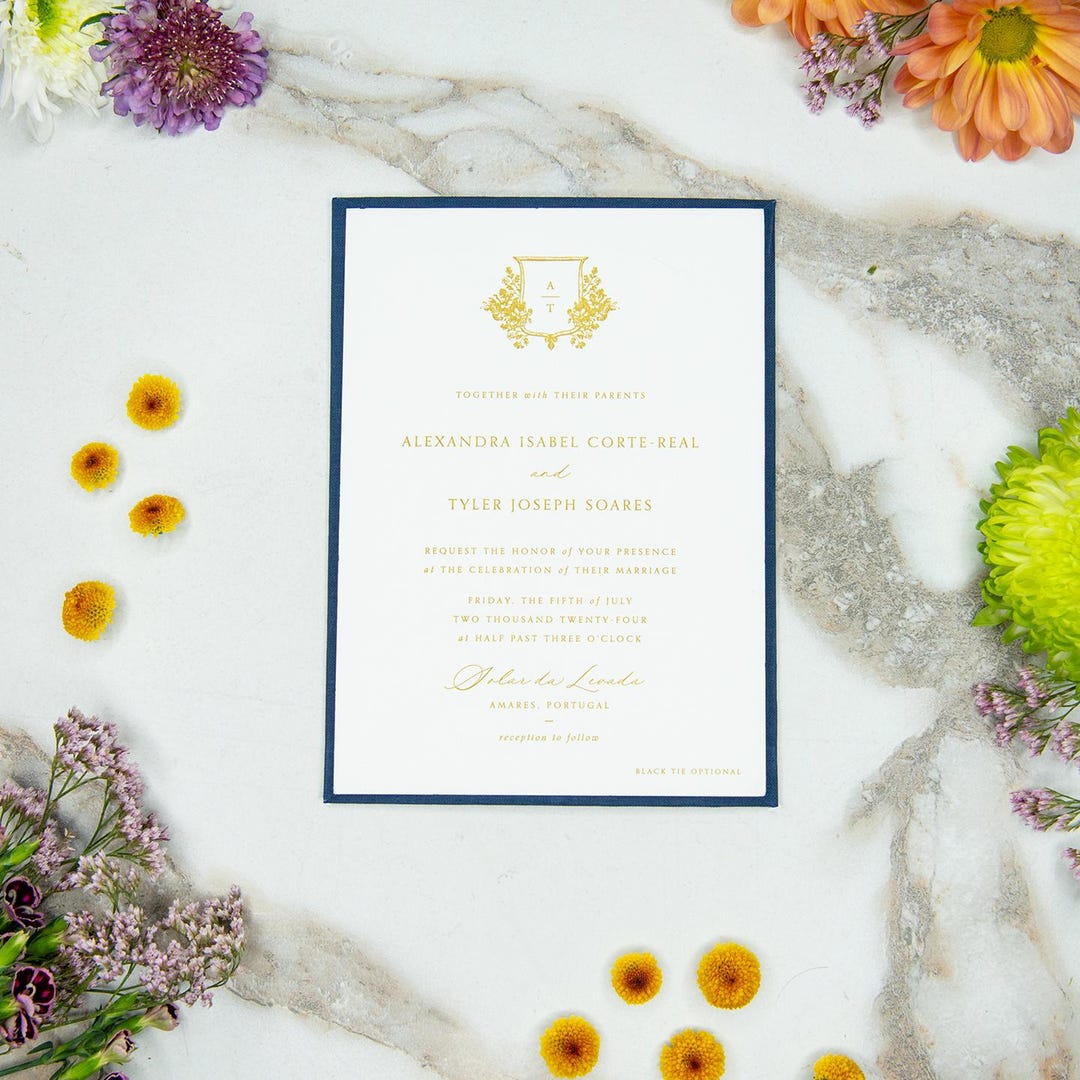 Linen Invitation Panel – Navy | Minimum of 10 | Custom Size and ...