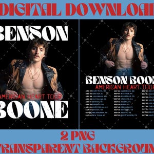 Benson Boone Concert Shirt Design PNG: America Heart Tour (Digital Download)