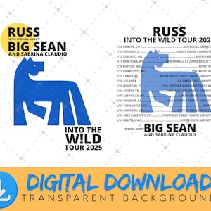 Russ Wild Tour 2 PNG: Digital Download, Ready to Print
