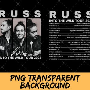 Russ Wild Tour 2 PNG: Digital Download, Ready to Print