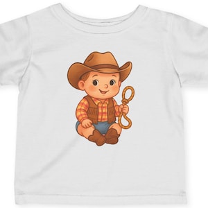 Baby Cowboy Western Rodeo Kids T-Shirt, Wild West Birthday Gift, Newborn Clothing, Infant Shirt
