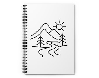 Mountain Spiral Notebook: Ruled Line Journal for Writers & Hikers