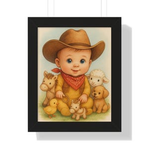 Baby Cowboy Nursery Print: Western Kids Room Wall Art
