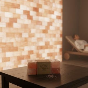 Ladrillos de sal rosa del Himalaya: Azulejos naturales para spa, sauna y cocina