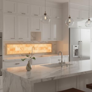 Panel de pared de sal del Himalaya hecho a mano / Decoración de spa con retroiluminación LED