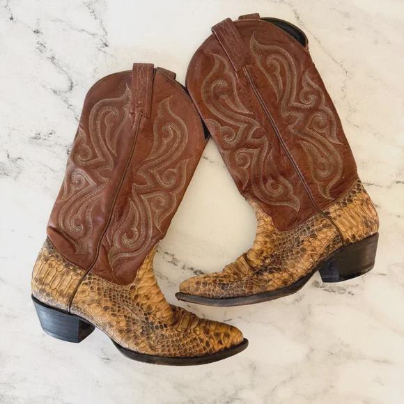 靴 00s tonylama westernboots python BWN y2k Tony Lama Vintage Snakeskin Boots - Etsy