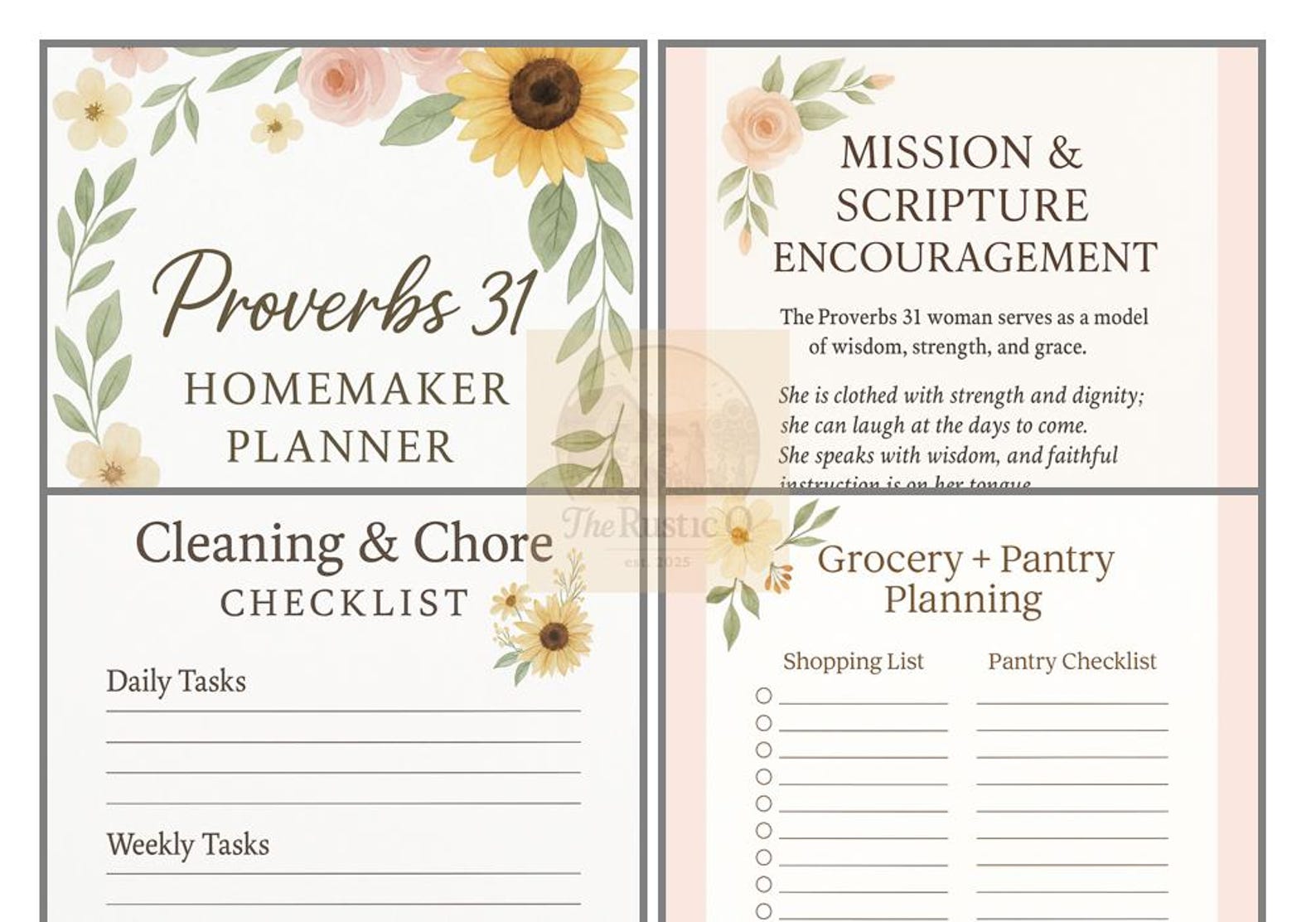 Proverbs 31 Homemaker Planner | Faith-filled Printable | Daily + Weekly ...