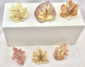 Napkin Ring Set, Fall leave napkin rings, 6 piece set, Porcelain napkin rings, dinning accessories, one of a kind, hand made.